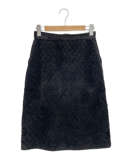 CHANEL（シャネル）CHANEL (シャネル) ベロアフロントジップスカート ブラック サイズ:34の古着・服飾アイテム
