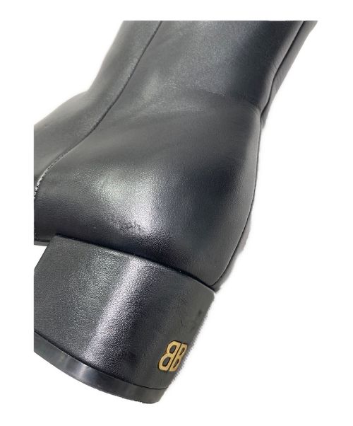 BALENCIAGA（バレンシアガ）BALENCIAGA (バレンシアガ) BBヒールブーツ ブラック サイズ:37の古着・服飾アイテム