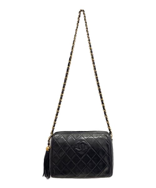 CHANEL（シャネル）CHANEL (シャネル) フリンジチェーンショルダーバッグ ブラック サイズ:ｰの古着・服飾アイテム