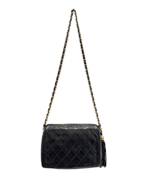 CHANEL（シャネル）CHANEL (シャネル) フリンジチェーンショルダーバッグ ブラック サイズ:ｰの古着・服飾アイテム