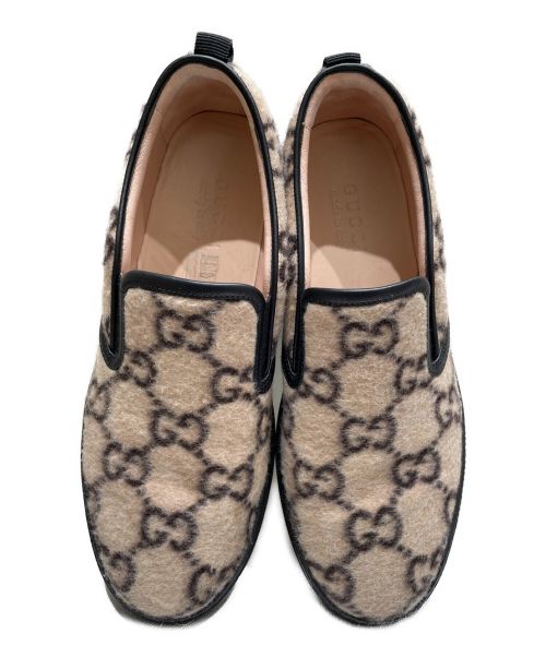 GUCCI（グッチ）GUCCI (グッチ) GG ウール スリッポン ベージュ サイズ:7 1/2の古着・服飾アイテム