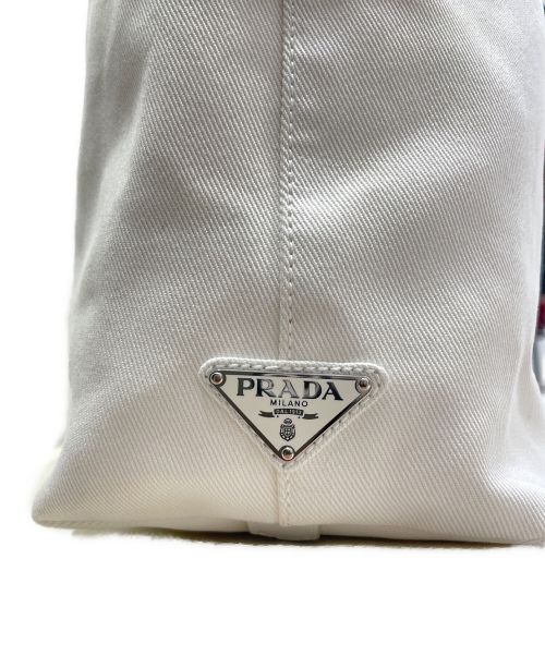 PRADA（プラダ）PRADA (プラダ) ドリルトートバッグ ホワイトの古着・服飾アイテム
