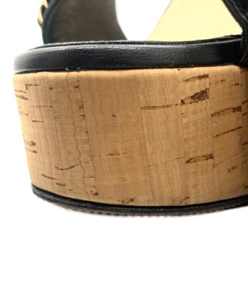 CHANEL（シャネル）CHANEL (シャネル) マトラッセヒールストラップサンダル ブラック サイズ:38の古着・服飾アイテム