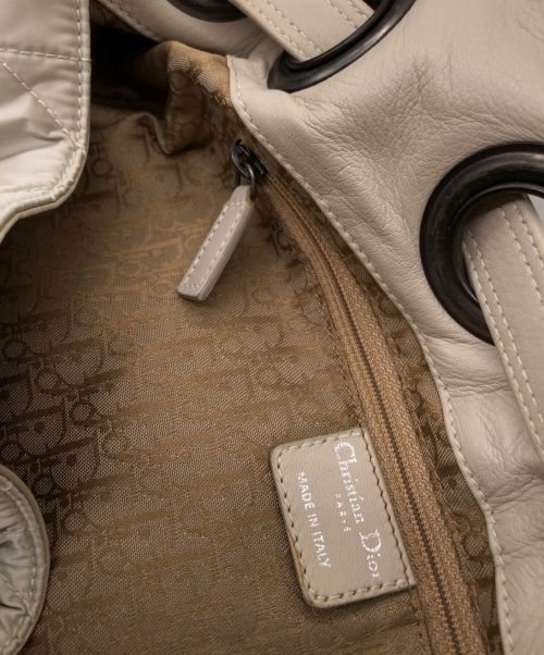Christian Dior（クリスチャン ディオール）Christian Dior (クリスチャン ディオール) カナージュナイロンバッグ シルバー サイズ:-の古着・服飾アイテム
