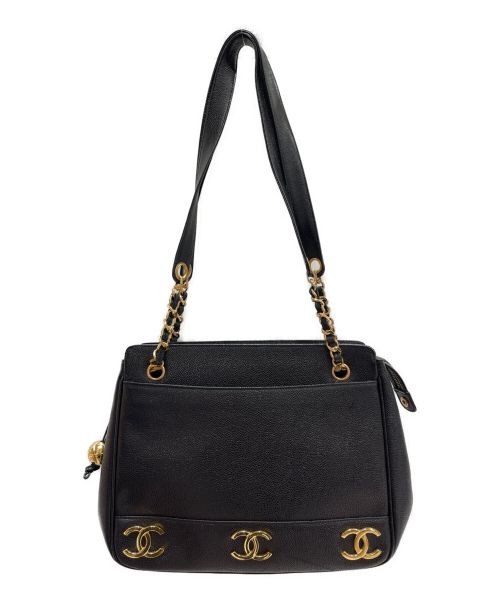 CHANEL（シャネル）CHANEL (シャネル) トリプルココチェーンショルダーバッグ ブラックの古着・服飾アイテム