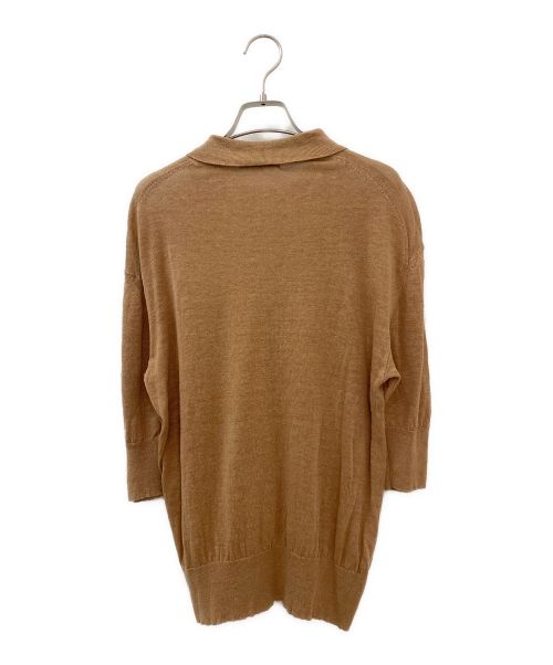 HAVEL studio（ハーヴェル スタジオ）HAVEL studio (ハーヴェル スタジオ) LINEN POLO KNIT キャメル サイズ:38の古着・服飾アイテム