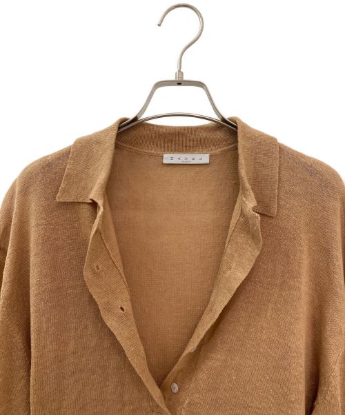 HAVEL studio（ハーヴェル スタジオ）HAVEL studio (ハーヴェル スタジオ) LINEN POLO KNIT キャメル サイズ:38の古着・服飾アイテム
