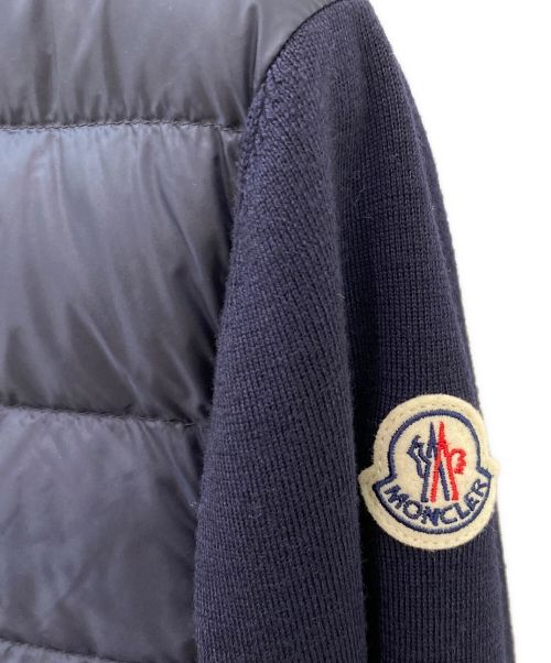 MONCLER（モンクレール）MONCLER (モンクレール) ニット切替ダウンジャケット ネイビー サイズ:Mの古着・服飾アイテム