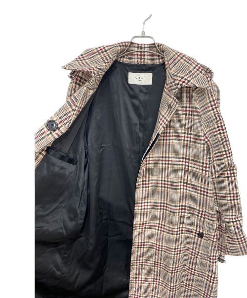 CELINE（セリーヌ）CELINE (セリーヌ) プリンス・オブ・ウェールズ トレンチコート ベージュ サイズ:38の古着・服飾アイテム