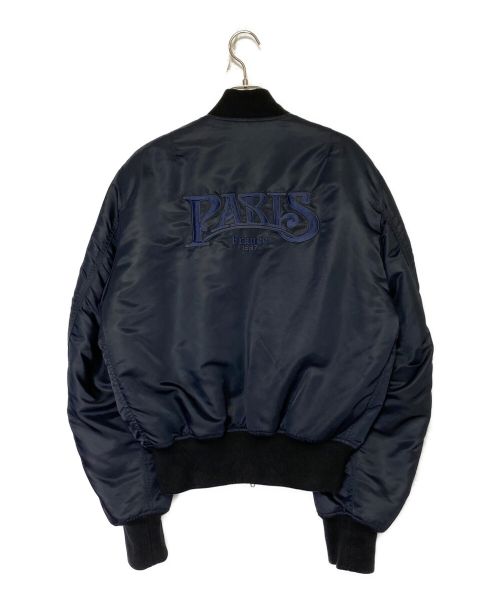 BALENCIAGA（バレンシアガ）BALENCIAGA (バレンシアガ) PARIS刺繍MA-1ボンバーブルゾン ネイビー サイズ:SIZE 44の古着・服飾アイテム