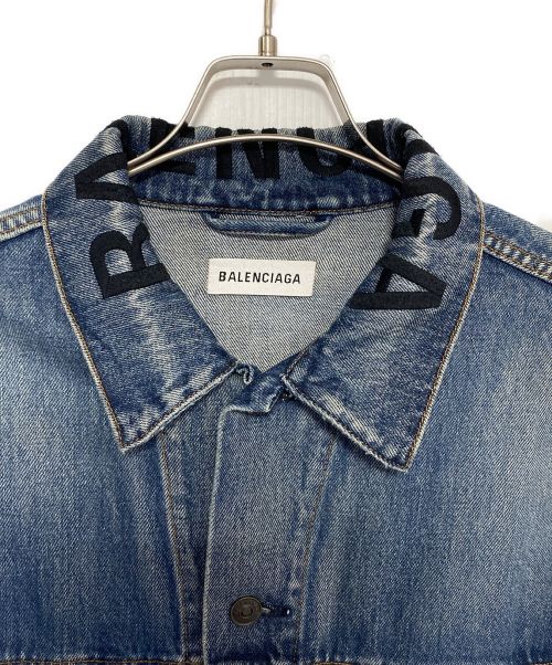 BALENCIAGA（バレンシアガ）BALENCIAGA (バレンシアガ) LOGO COLLAR DENIM TRACKER JACKET サイズ:34の古着・服飾アイテム