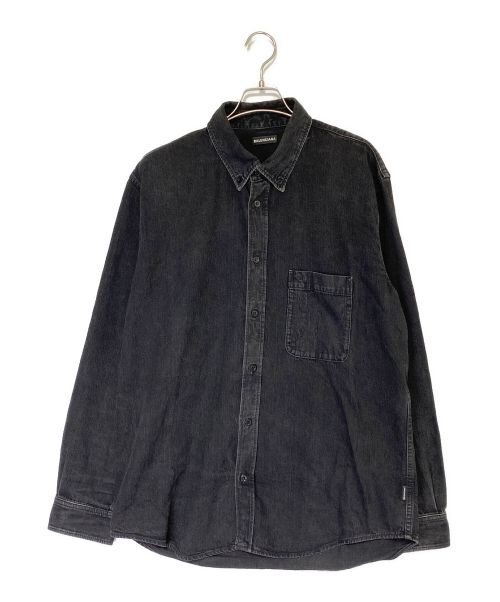 BALENCIAGA（バレンシアガ）BALENCIAGA (バレンシアガ) Rear Printed Denim Shirt ブラック サイズ:37の古着・服飾アイテム
