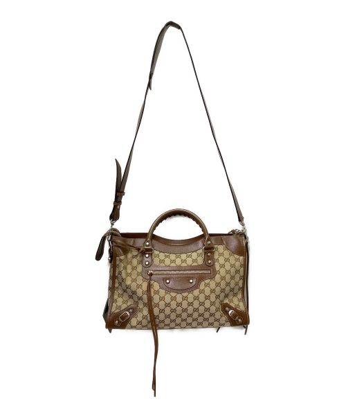 GUCCI（グッチ）GUCCI×BALENCIAGA (グッチ×バレンシアガ) 2WAYショルダーバッグ ベージュの古着・服飾アイテム