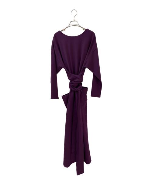 AULA AILA（アウラアイラ）AULA AILA (アウラアイラ) WAIST WRAP DRESS バイオレットの古着・服飾アイテム