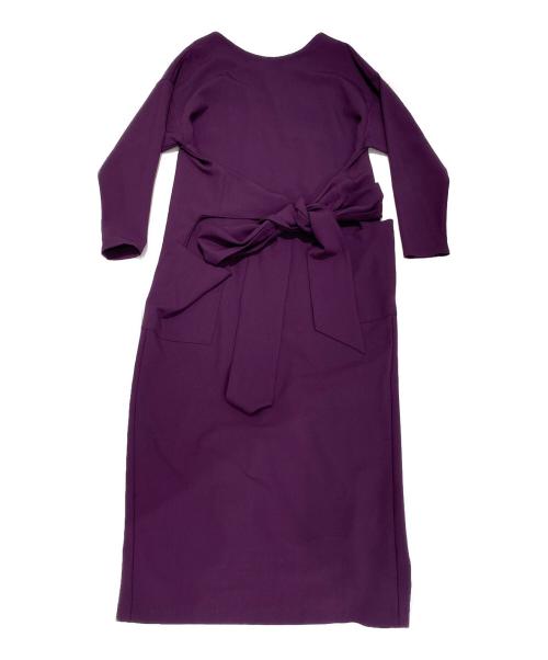 AULA AILA（アウラアイラ）AULA AILA (アウラアイラ) WAIST WRAP DRESS バイオレットの古着・服飾アイテム