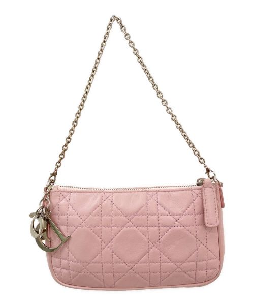Christian Dior（クリスチャン ディオール）Christian Dior (クリスチャン ディオール) カナージュチェーンポシェット ライトピンク サイズ:-の古着・服飾アイテム