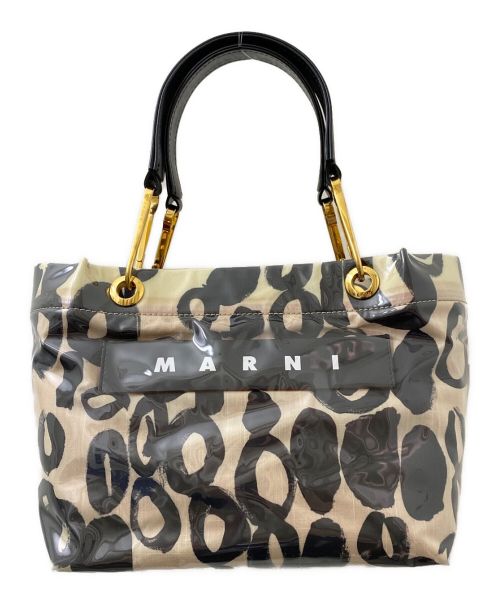 MARNI（マルニ）MARNI (マルニ) ビニールトートバッグ ベージュ×ブラックの古着・服飾アイテム