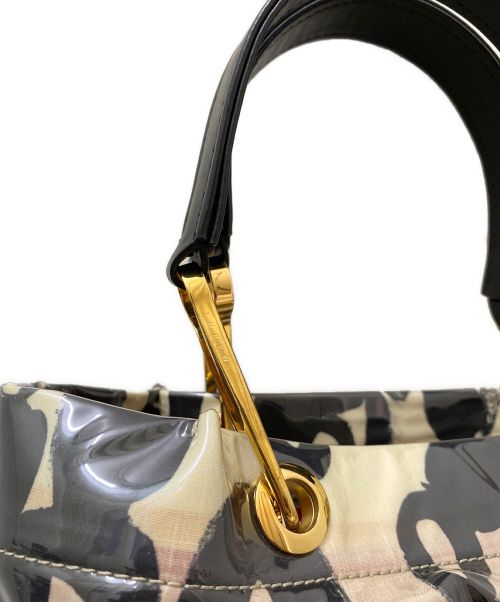 MARNI（マルニ）MARNI (マルニ) ビニールトートバッグ ベージュ×ブラックの古着・服飾アイテム
