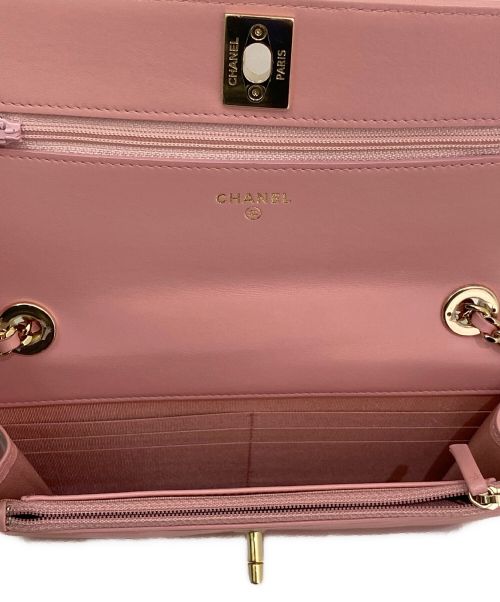 CHANEL（シャネル）CHANEL (シャネル) Vステッチチェーンウォレット ピンクの古着・服飾アイテム