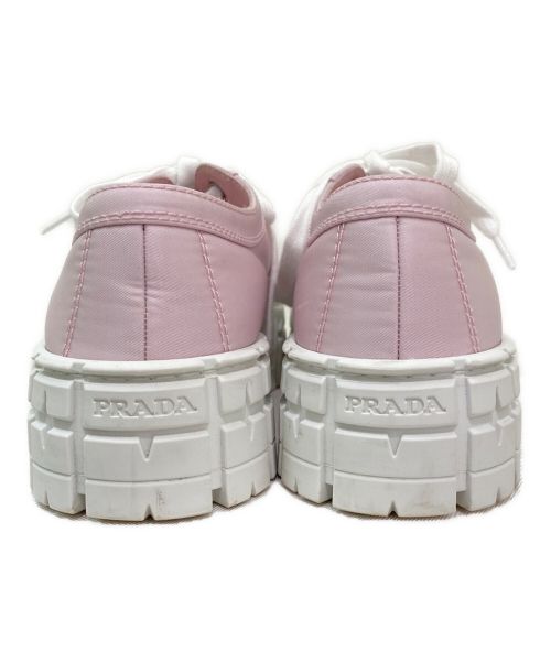 PRADA（プラダ）PRADA (プラダ) ダブルホイールナイロンギャバジンスニーカー ピンク サイズ:37の古着・服飾アイテム