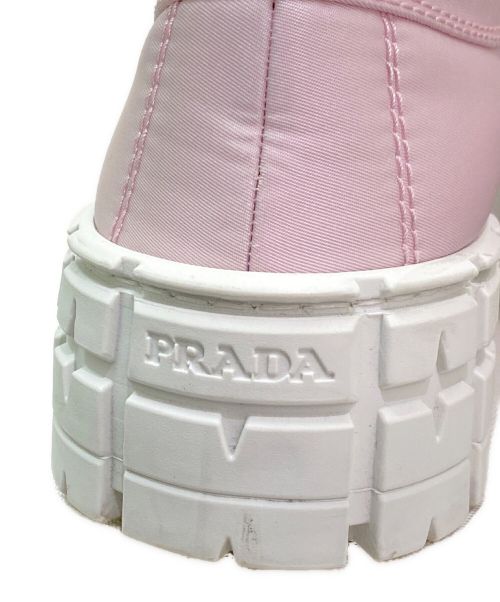 PRADA（プラダ）PRADA (プラダ) ダブルホイールナイロンギャバジンスニーカー ピンク サイズ:37の古着・服飾アイテム