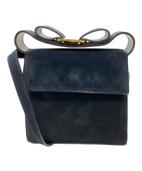 Salvatore Ferragamo（サルヴァトーレ フェラガモ）Salvatore Ferragamo (サルヴァトーレ フェラガモ) スウェード2WAYバッグ ネイビー サイズ:-の古着・服飾アイテム