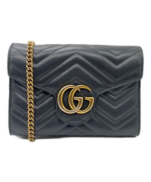 GUCCI（グッチ）GUCCI (グッチ) GGマーモント チェーンウォレット ブラック サイズ:-の古着・服飾アイテム