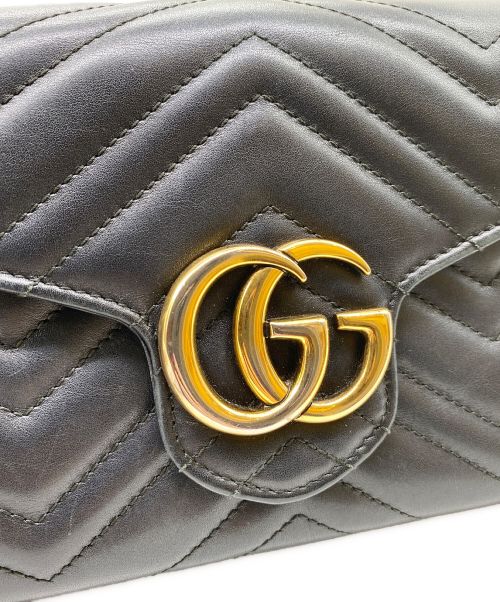 GUCCI（グッチ）GUCCI (グッチ) GGマーモント チェーンウォレット ブラック サイズ:-の古着・服飾アイテム