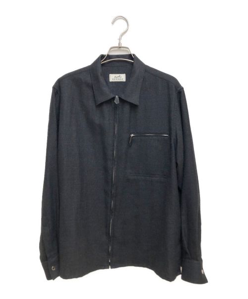 HERMES（エルメス）HERMES (エルメス) ジップシャツ グレー サイズ:40の古着・服飾アイテム