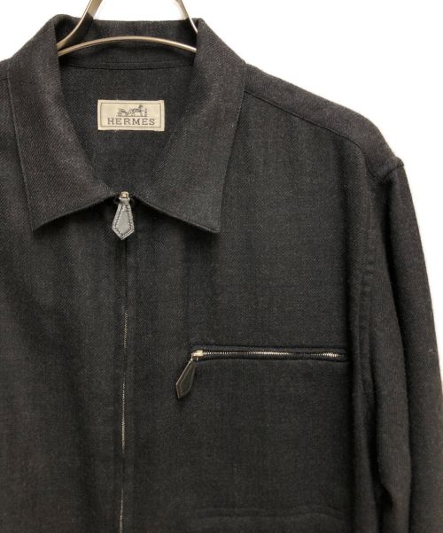 HERMES（エルメス）HERMES (エルメス) ジップシャツ グレー サイズ:40の古着・服飾アイテム