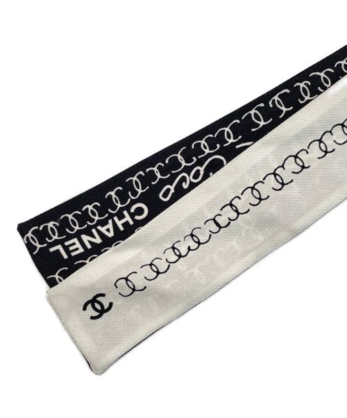 CHANEL（シャネル）CHANEL (シャネル) ロゴパターンツイリー ホワイト×ブラック サイズ:-の古着・服飾アイテム