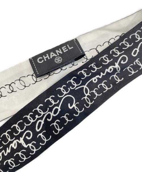 CHANEL（シャネル）CHANEL (シャネル) ロゴパターンツイリー ホワイト×ブラック サイズ:-の古着・服飾アイテム