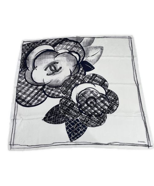 CHANEL（シャネル）CHANEL (シャネル) スカーフ ホワイト×ブラックの古着・服飾アイテム