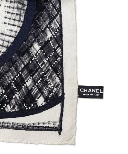 CHANEL（シャネル）CHANEL (シャネル) スカーフ ホワイト×ブラックの古着・服飾アイテム