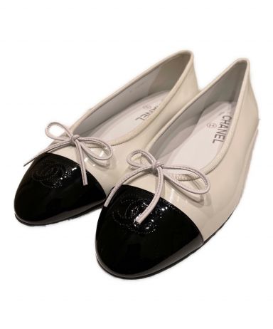 CHANEL バレリーナ　ホワイト/ブラック 36C 1094000841731714_01_8124.jpeg
