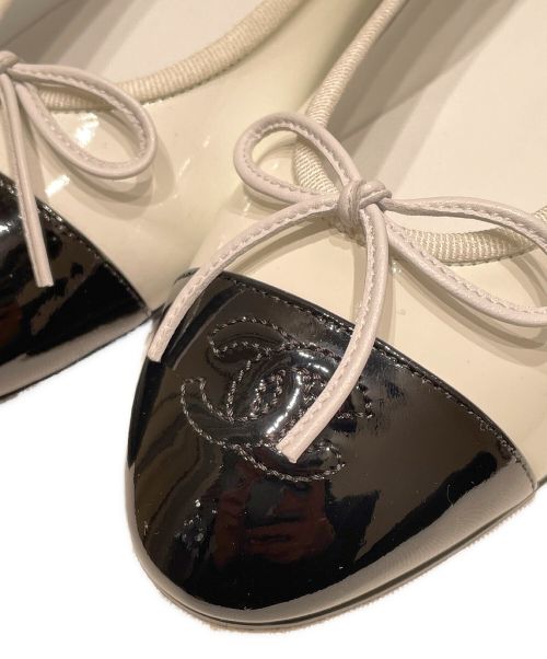 CHANEL（シャネル）CHANEL (シャネル) バレリーナ ホワイト×ブラック サイズ:38の古着・服飾アイテム