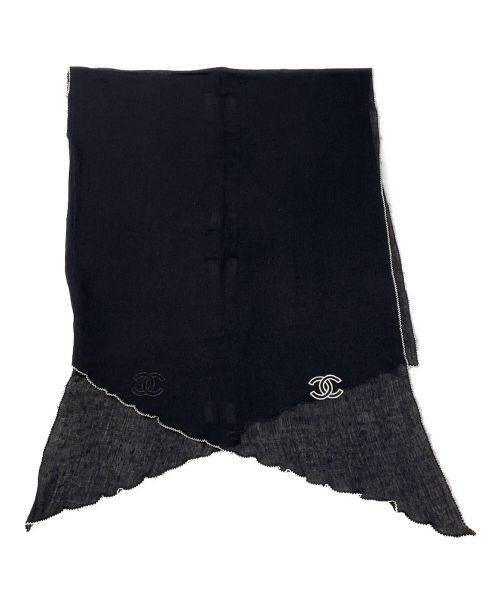 CHANEL（シャネル）CHANEL (シャネル) ココマークカシミヤストール ブラックの古着・服飾アイテム