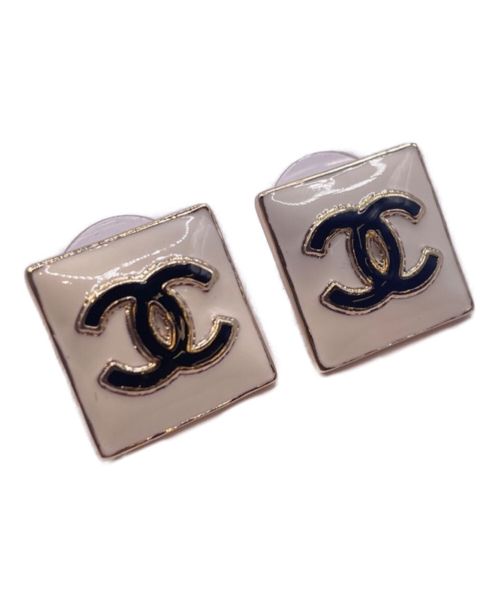 CHANEL（シャネル）CHANEL (シャネル) ココ・スクエアピアス ホワイト サイズ:-の古着・服飾アイテム