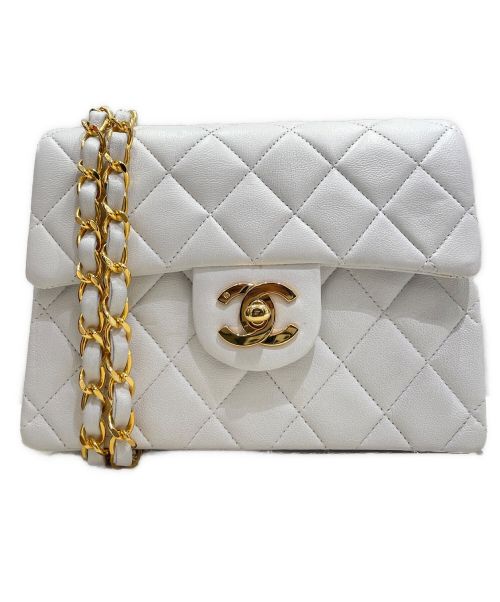 CHANEL（シャネル）CHANEL (シャネル) ミニマトラッセチェーンショルダーバッグ ホワイト サイズ:ミニの古着・服飾アイテム