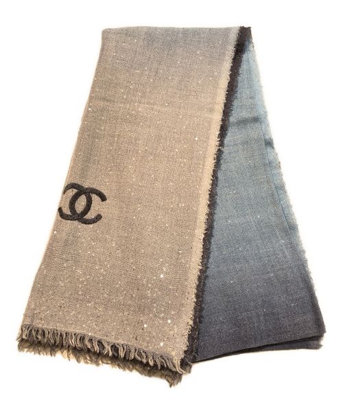 CHANEL（シャネル）CHANEL (シャネル) スパンコールストール ブルーの古着・服飾アイテム