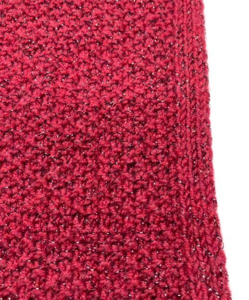 CHANEL（シャネル）CHANEL (シャネル) ラメ糸グラデーションマフラー レッド×オレンジの古着・服飾アイテム