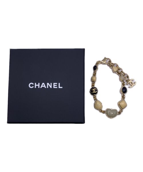 CHANEL（シャネル）CHANEL (シャネル) ストーンモチーフブレスレット ベージュ×ブラック サイズ:-の古着・服飾アイテム