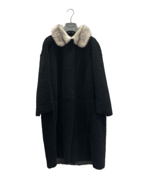 PRADA（プラダ）PRADA (プラダ) ムートンボアコート ブラック サイズ:36の古着・服飾アイテム