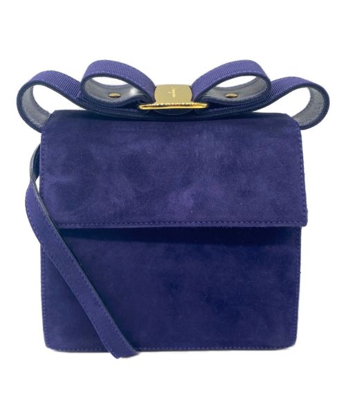 Salvatore Ferragamo（サルヴァトーレ フェラガモ）Salvatore Ferragamo (サルヴァトーレ フェラガモ) ヴァラリボンショルダーバッグ パープル サイズ:-の古着・服飾アイテム