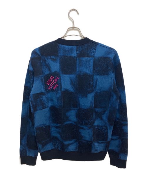 LOUIS VUITTON（ルイ ヴィトン）LOUIS VUITTON (ルイ ヴィトン) ダミエソルトジャカードクルーネックニットセーター ネイビー サイズ:Mの古着・服飾アイテム