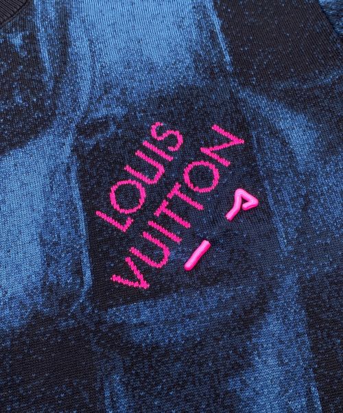 LOUIS VUITTON（ルイ ヴィトン）LOUIS VUITTON (ルイ ヴィトン) ダミエソルトジャカードクルーネックニットセーター ネイビー サイズ:Mの古着・服飾アイテム