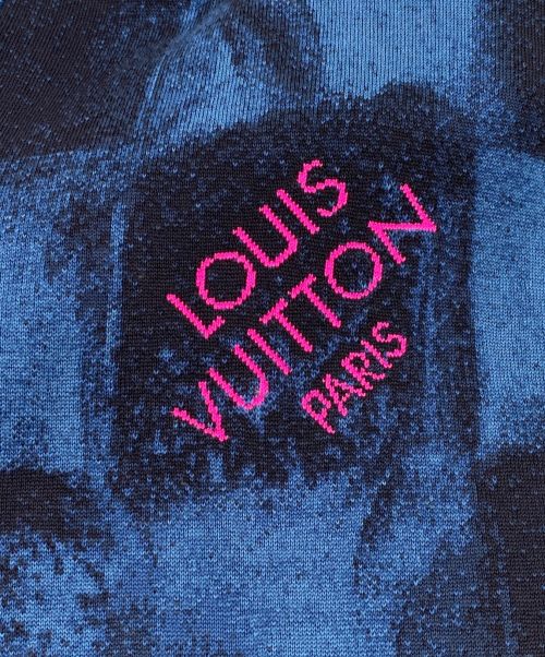 LOUIS VUITTON（ルイ ヴィトン）LOUIS VUITTON (ルイ ヴィトン) ダミエソルトジャカードクルーネックニットセーター ネイビー サイズ:Mの古着・服飾アイテム