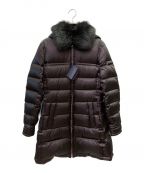 PRADAプラダ）の古着「袖ロゴファー付ハーフダウンコート」｜ブラック
