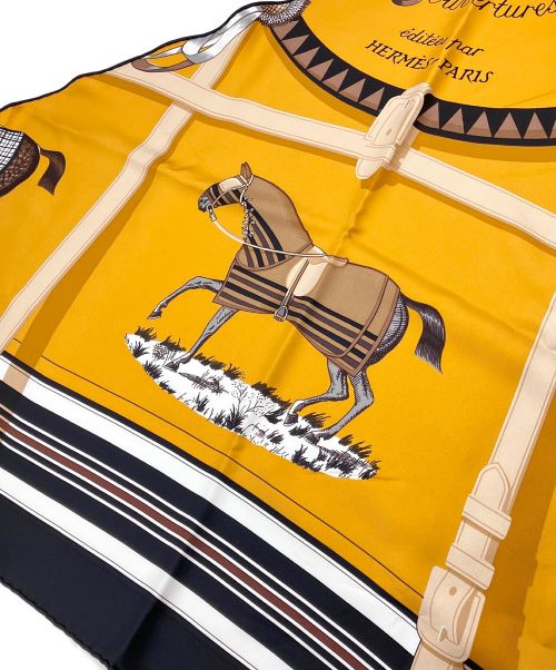HERMES（エルメス）HERMES (エルメス) couvertures et tenues de cor イエロー×ブラック サイズ:-の古着・服飾アイテム