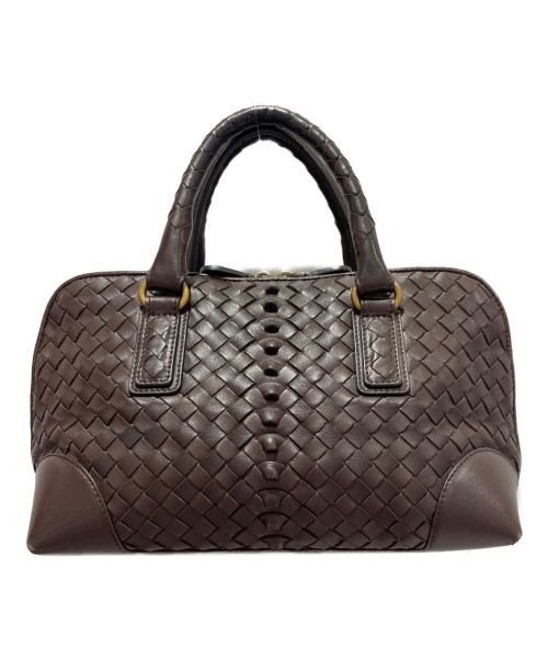 BOTTEGA VENETA（ボッテガベネタ）BOTTEGA VENETA (ボッテガベネタ) イントレチャートハンドバッグ ブラウンの古着・服飾アイテム